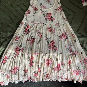 American Eagle Outfitters Cream and Pink Floral Kids Dress